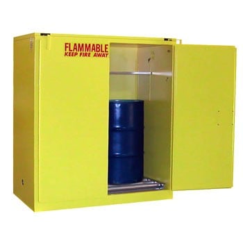 115 Gal. Flammable Drum Cabinet, Vertical, Standard 2-Door