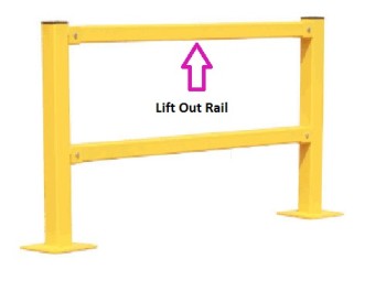 6’L Modular Protective Railing, Lift-Out Rail
