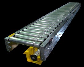 50’ Belt Driven Live Roller Conveyor- 30” Between Frame