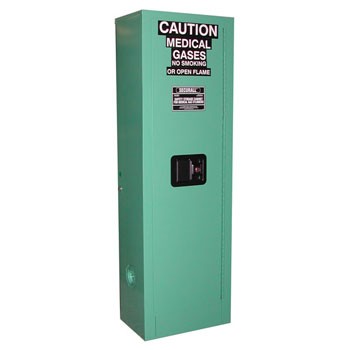 2 D&E-sized Medical Gas Cylinder Storage Cabinet, Fire Lined, Manual Door