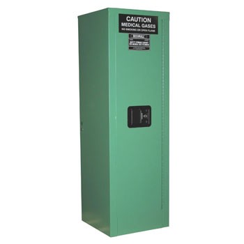 4 D&E-sized Medical Gas Cylinder Storage Cabinet, Fire Lined, Manual Door
