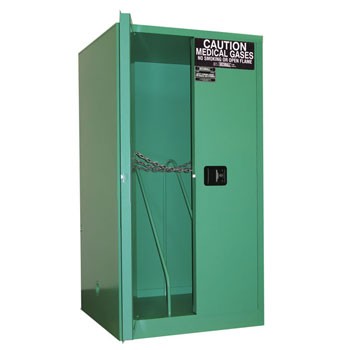 9 H-sized Medical Gas Cylinder Storage Cabinet, Manual Door