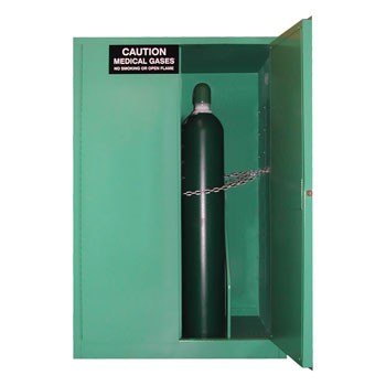 12 H-sized Medical Gas Cylinder Storage Cabinet, Fire Lined, Manual Door