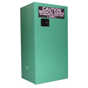 12 D&E-sized Medical Gas Cylinder Storage Cabinet, Fire Lined, Manual Door