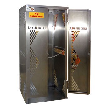 5-10 Oxygen Cylinder Steel Storage Cabinet, Vertical Storage