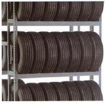 60” x 42” x 160” Tire Rack Double Entry Adder - 6 Tiers
