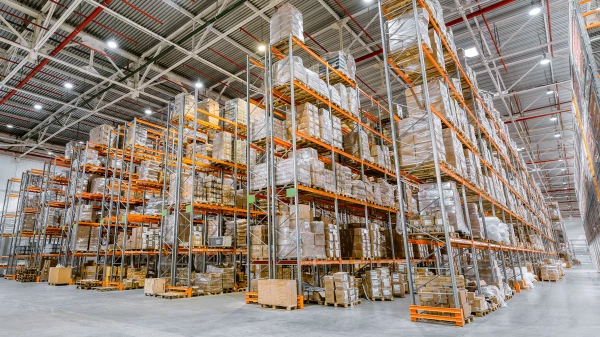 Pallet racking system in a warehouse operation