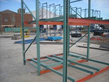 96” x 96” Reconditioned Pushback Rack System- 8 Pallet Positions