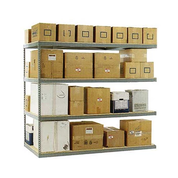 72” x 36” x 84” Rivet Long Span Shelving Adder- 4 Shelf No Deck