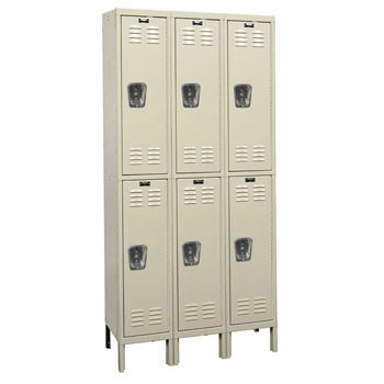 36"W x 18"D x 78"H Double Tier Wardrobe Locker- 3-Wide, KD