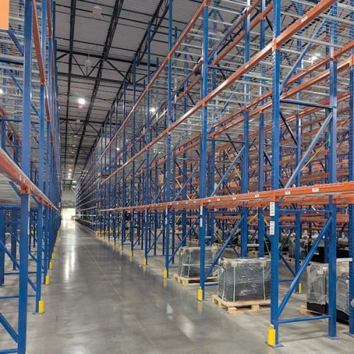 row of teardrop pallet rack row of teardrop pallet rack
