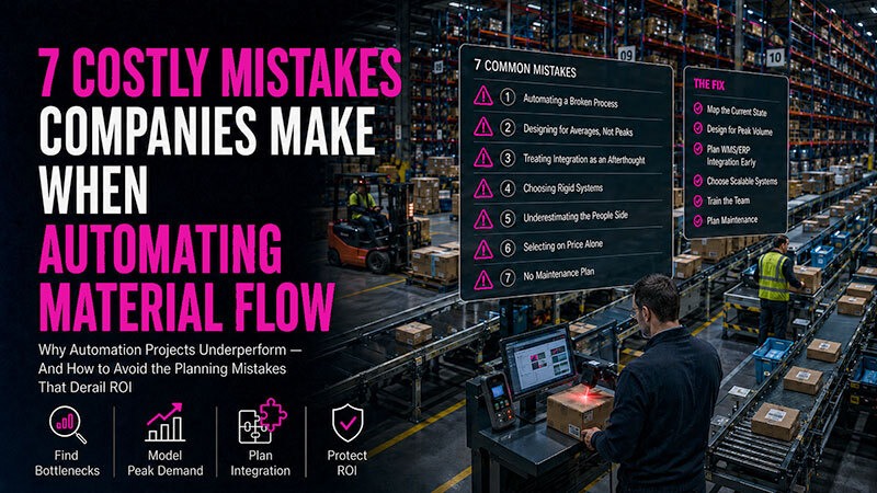 Warehouse employee inspects a list of 7 common mistakes when implementing automation