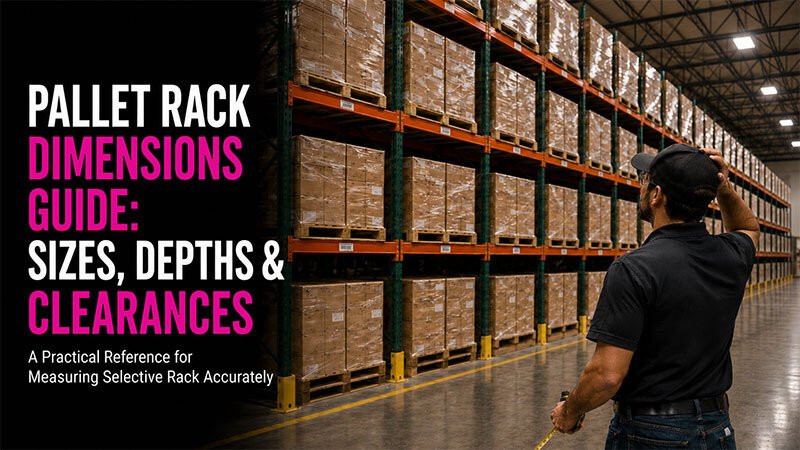 Image of a warehouse employee confused on what measurements are needed for pallet racking